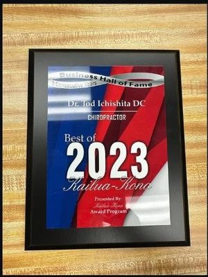 Best of Kailua-Kona 2023 award plaque